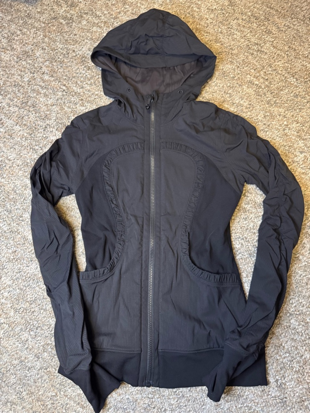 lululemon athletica Black Hooded reversible dance studio jacket